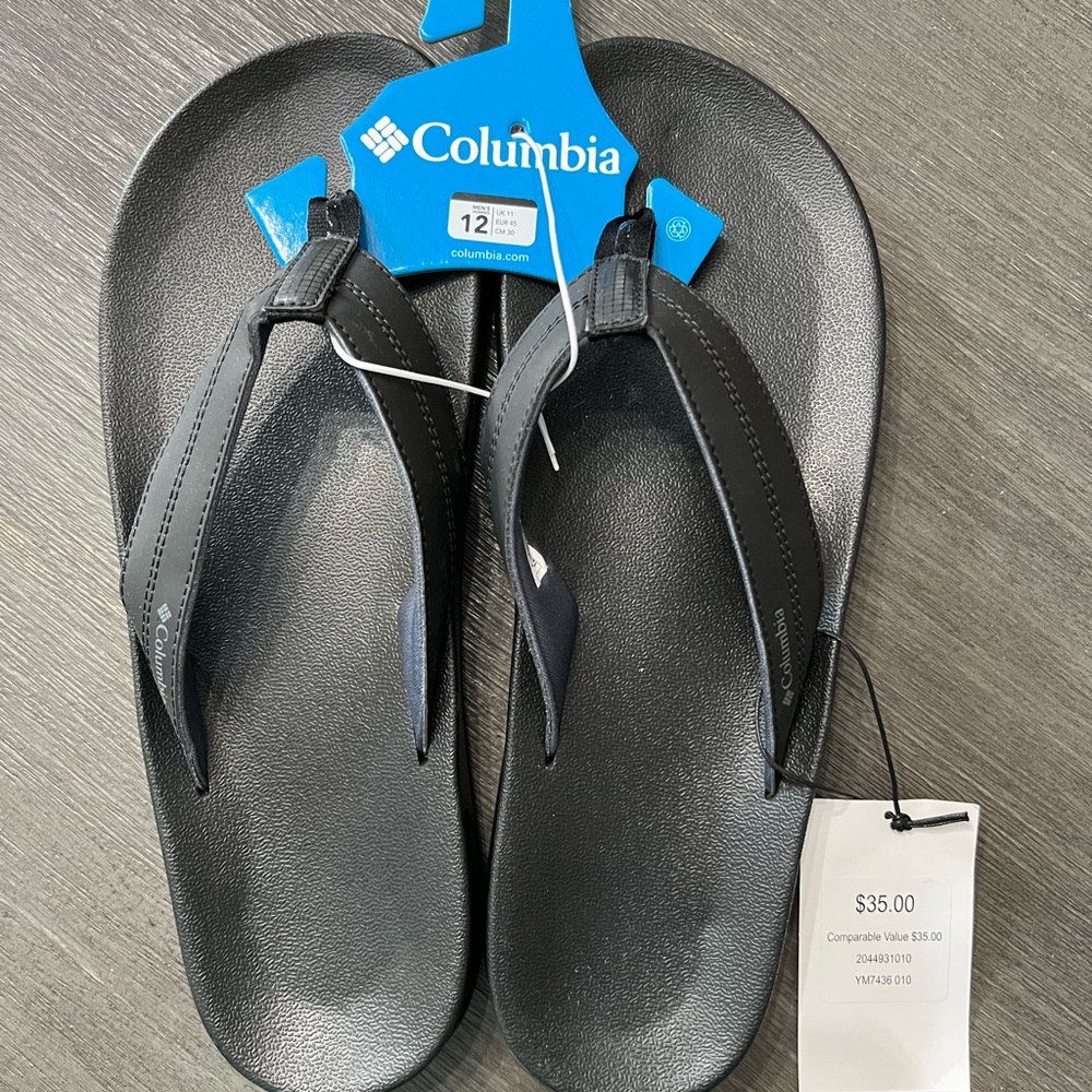 Columbia Black Flip-Flops
